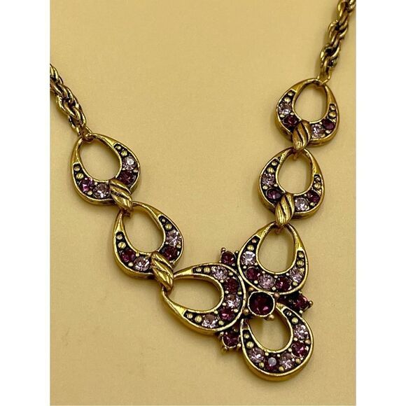 Romantic Vintage Jewelled Lavalier Necklace and Earrings Set - Picture 1 of 8